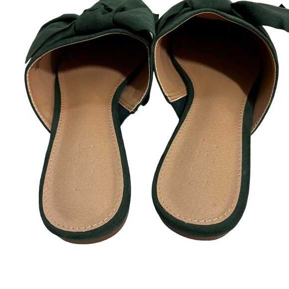 Loft women's slip on shoes green faux suede pointy toe slip on bow tie sz 9.5 - Picture 4 of 8